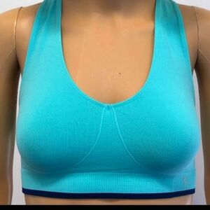 DANSKINS~AQUA MARINE SPORTS BRA ~ SIZE LARGE ~ T-BACK